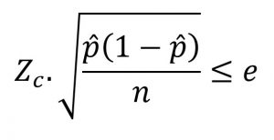 Fórmula para cálculo do tamanho da amostra
